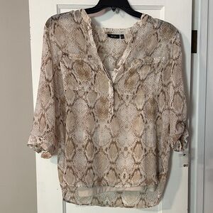 Apt. 9 Beige and Brown Snakeskin Blouse